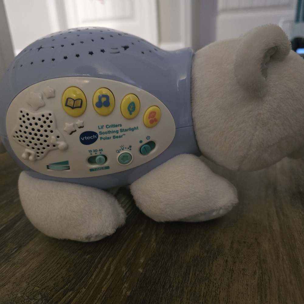 Lil' Critters Soothing Starlight Polar Bear - Blue and White